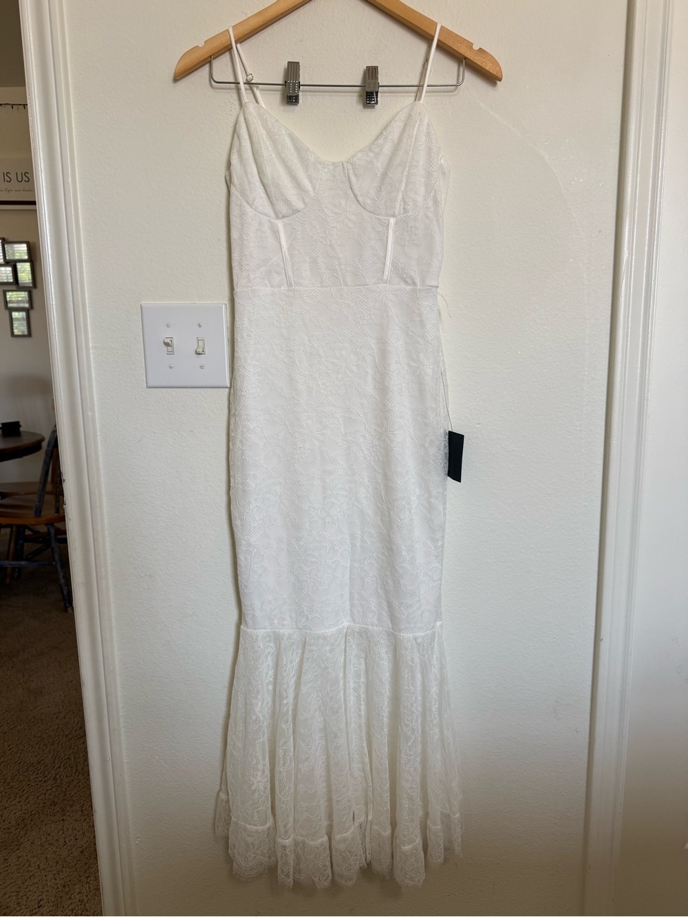 Lulu's White Lace Mermaid Maxi Dress